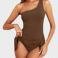 🏆Only £12.99 Last Day Promotion!🎁 👙⛱️ One Shoulder Skirted One Piece Swimsuit