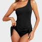 🏆Only £12.99 Last Day Promotion!🎁 👙⛱️ One Shoulder Skirted One Piece Swimsuit