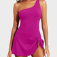 🏆Only £12.99 Last Day Promotion!🎁 👙⛱️ One Shoulder Skirted One Piece Swimsuit