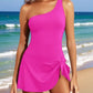 🏆Only £12.99 Last Day Promotion!🎁 👙⛱️ One Shoulder Skirted One Piece Swimsuit