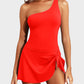 🏆Only £12.99 Last Day Promotion!🎁 👙⛱️ One Shoulder Skirted One Piece Swimsuit