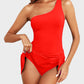 🏆Only £12.99 Last Day Promotion!🎁 👙⛱️ One Shoulder Skirted One Piece Swimsuit