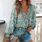 🌷LAST DAY SALE 50% OFF🌷Women's Fashion Printed v-Neck Long Sleeve Shirt