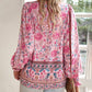 🌷LAST DAY SALE 50% OFF🌷Women's Fashion Printed v-Neck Long Sleeve Shirt