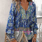 🌷LAST DAY SALE 50% OFF🌷Women's Fashion Printed v-Neck Long Sleeve Shirt