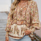🌷LAST DAY SALE 50% OFF🌷Women's Fashion Printed v-Neck Long Sleeve Shirt