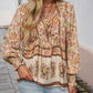 🌷LAST DAY SALE 50% OFF🌷Women's Fashion Printed v-Neck Long Sleeve Shirt