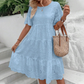 🔥Last Day Sale 50% OFF!!💖Women's Solid Round Neck Floral Cut-Out Dress