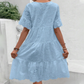 🔥Last Day Sale 50% OFF!!💖Women's Solid Round Neck Floral Cut-Out Dress